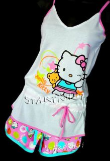 Hello Kitty 2 PC Cotton Shorts Sleep Set Sz M New