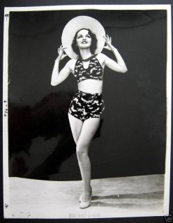 1940s Maxine Moore in Bikini Bathing Suit Sun Hat