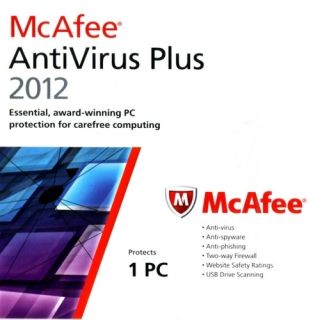 McAfee Antivirus Plus 2012 SEALED CD Shipped Promptly