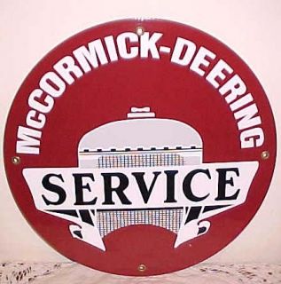McCormick Deering Service Tractor Plow Porcelain Sign