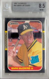 Graded Rookie 1987 Donruss Mark McGwire Oakland As RC Card BGS 8 5
