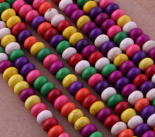 100 Pcs Mixed Turquoise Abacus Charms Spacers Loose Beads Necklace