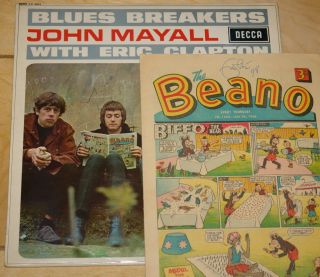 JOHN MAYALL BLUES BREAKERS WITH ERIC CLAPTON UK DECCA LP SINGED 1966