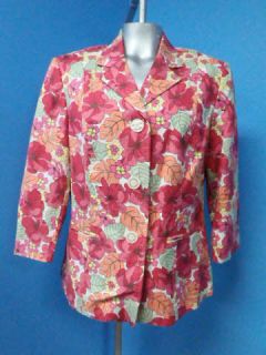 Norton McNaughton Pink Floral Women Blazer Suit Jacket Sz 12