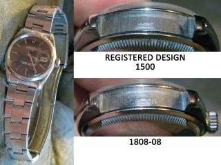 Vintage Mens Rolex Oyster Perpetual Date 1500 Rivet Bracelet Charcoal
