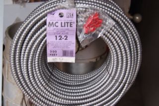 NEW 12 2 MC Cable 250 Foot Roll Electrical Armored Copper WIRE CLAD w