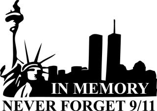 Memory Vinyl Wall Decal stiker Quote Car Twin Towers Memorial