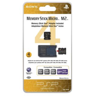 PSP Official Sony 4GB Memory Stick Micro M2 w Memory Stick Duo Adaptor