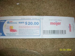 Meijer Pharmacy Coupon Earn $20 00