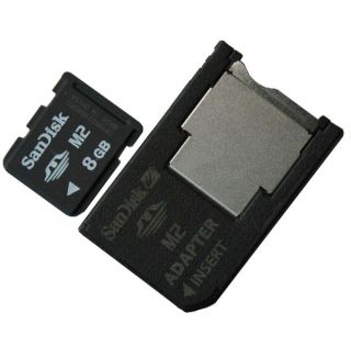 8GB SanDisk M2 Memory Stick Micro Card SDMSM2 008G 100 Genuine Adapter