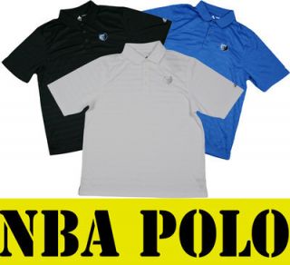 Mens NBA Memphis Grizzlies Adidas ClimaLite Polo Shirt Black Blue
