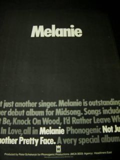 Melanie Safka Is Outstanding 1978 Promo Poster Ad Mint