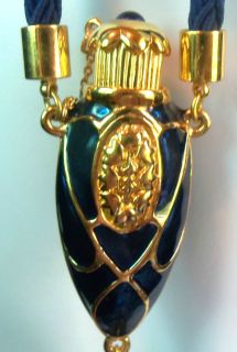 consideration is this beautiful Blue enamel perfume bottle necklace
