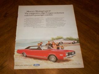 1960s Ford Mercury Montego Automobile Magazine Ad