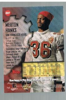 1997 Topps Stadium Club Members Only Merton Hanks 297 49ers Iowa