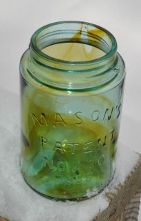 Amber Swirled Mason 1858 Pint