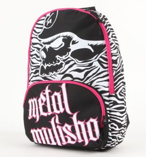 METAL MULISHA Black White Pink MAIDEN BACKPACK Book Bag WOMENS NEW NWT