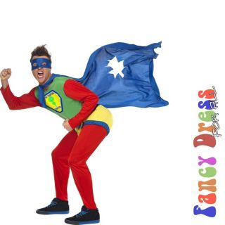 Phantom Farter Super Hero Mens Funny Fancy Dress Costume Large Chest