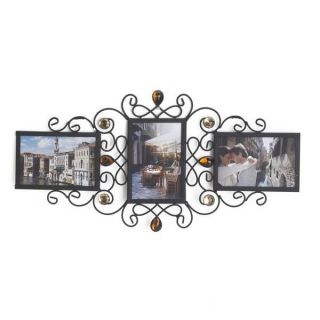 Melannco 3 Opening Jeweled Collage Photo Picture Frame