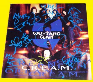 Wu Tang Signed Cream Album x8 Method Man RZA GZA Ghostface Raekwon