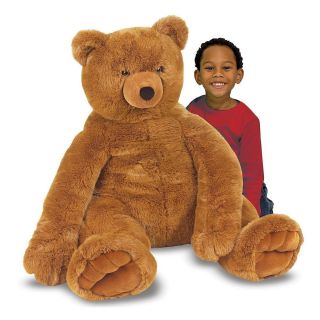 New Melissa Doug Plush Jumbo Brown Teddy Bear Giant Large Soft Stuffed