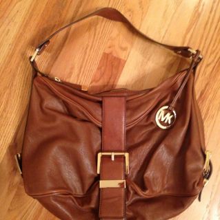 Michael Kors Brown Leather Shoulder Hobo Bag Handbag
