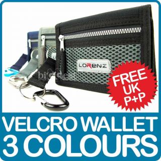 Mens Boys Velcro Sports Wallet Canvas Belt Clip Trifold