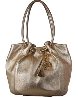 Michael Kors Metallic Gold Leather Ring Hobo Shoulder Bag Handbag