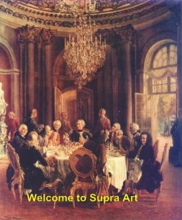 Dinner Table at Sanssouci 1850 Menzel Repro Oil Paint