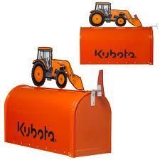 Kubota Tractor Orange Metal Mailbox 114026