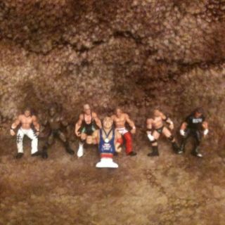 WWE Jakks Lot Shawn Michaels Kurt Angle 7 Figure Ring Micro Aggression