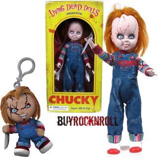 Mezco Living Dead Dolls 10 Childs Play Chucky Figure Mini Plush Clip