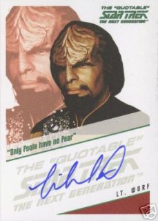 Star Trek Quotable TNG Autograph Worf Michael Dorn