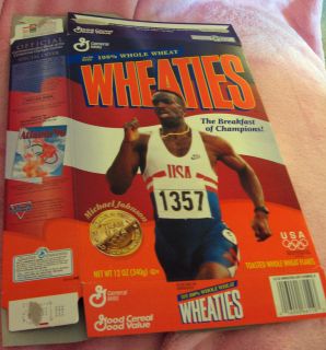 Wheaties Box 1996 Gold Medal Winner Michael Johnson w USA Lot 2