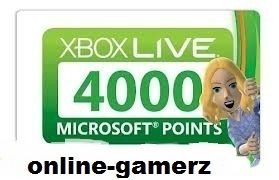Xbox Live 4000 Microsoft Points Fast Shipping