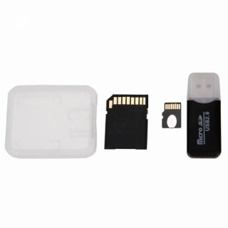 16GB Micro SD Card SD Card Adapter USB Card Reader Black