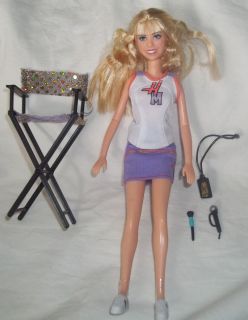  Hannah Montana Barbie Doll Chair Microphone Accessories Shoes Purple