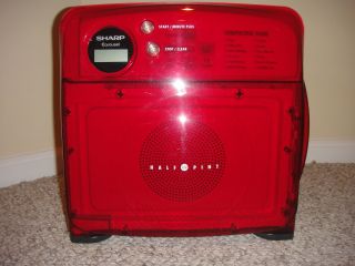 Red Sharp Half Pint Microwave Oven Cube R 120DS Near Mint