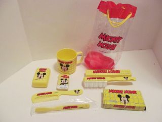 Mickey Mouse Kids Bathroom Kit Comb Soap Tissue Cup Toothbrush Brush
