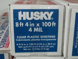 Plastic Sheeting 84X100 4 Mil Clear Husky Visqueen Dropcloth Great