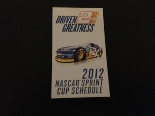 2012 Miller Lite NASCAR Pocket Race Schedule Brad Keselowski