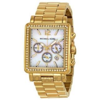 NWT Michael Kors Hudson Mid Chronograph Gold tone Ladies Watch MK5570