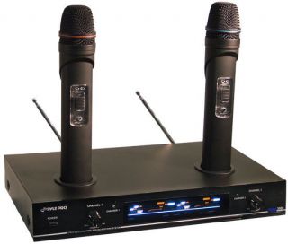 Dual VHF Wireless Rechargeable Mic Microphones System