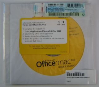 Microsoft Office for Mac Home and Student 2011 for 1 User