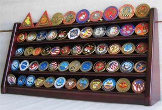 Row Military Challenge Casino Coin Display Rack Case Cabinet Stand