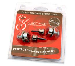 Grover Chrome Strap Locks Straplocks for Guitar Bass