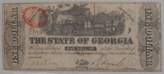 Milledgeville GA Obsolete January 1 1863 State of Georgia $ VG