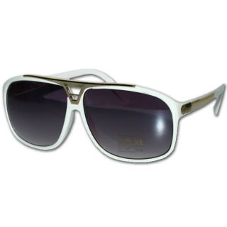millionaire evidence white frame gold trim sunglasses louis marc cali