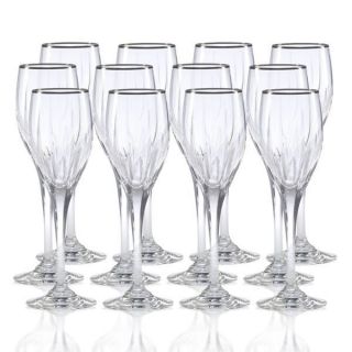 Mikasa Arctic Lights Platinum Crystal Wine Glasses 12