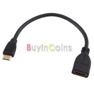 New Mini HDMI Male to HDMI Female Converter Adapter Cable Cord 1080p